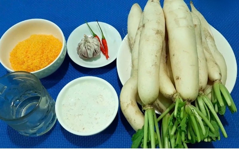 Nguyên liệu cần chuẩn bị để làm xá bấu ngọt Sóc Trăng