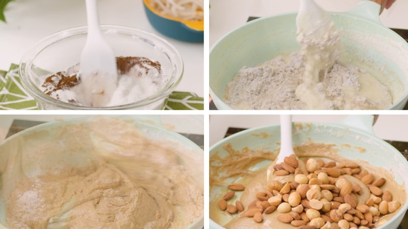 Trộn bột và nhân hạt Trộn bột và nhân hạt