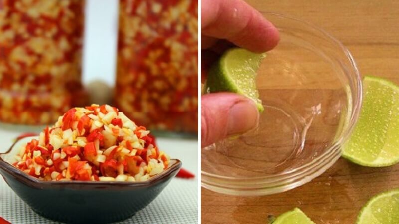 Bước 2: Sơ chế tỏi và chanh