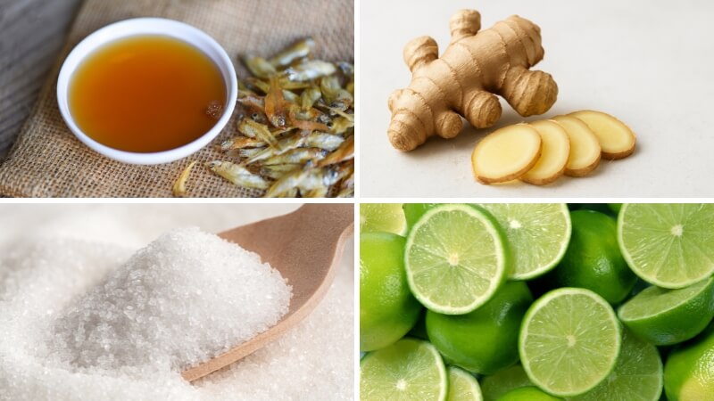 Nguyên liệu làm nước mắm gừng