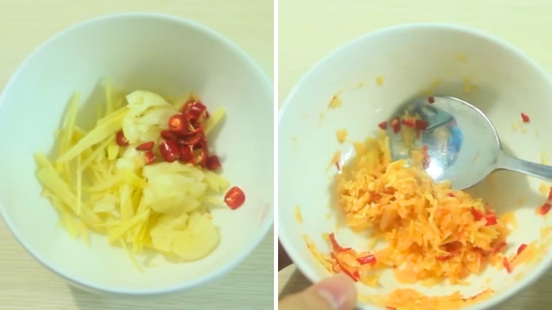 Bước 2: Giã nguyên liệu