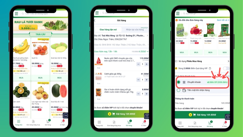 Hướng dẫn thanh toán chuyển khoản để nhận x2 điểm