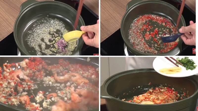 Bước 2: Phi thơm gia vị Bước 2: Phi thơm gia vị