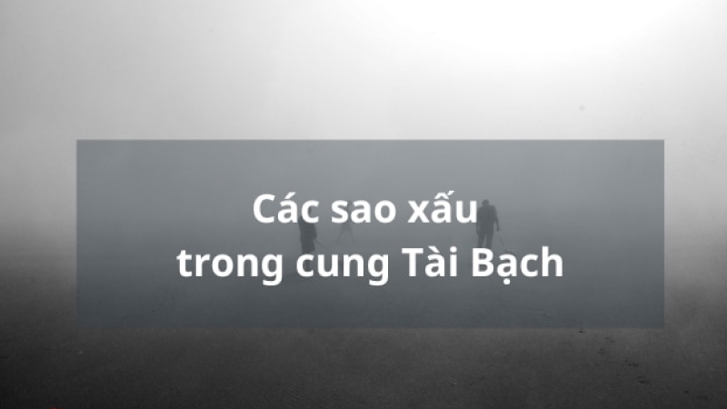 Các sao xấu trong cung Tài Bạch