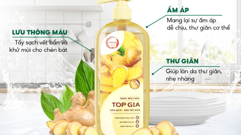 Nước rửa TopGia hương gừng