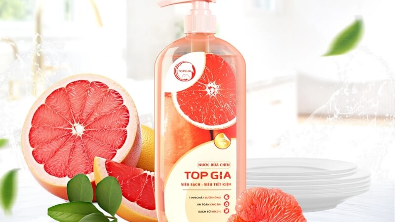 Nước rửa Top Gia hương bưởi hồng