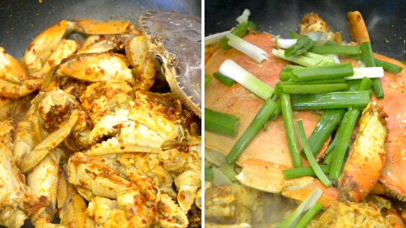 Bước 3: Chiên/rang cua