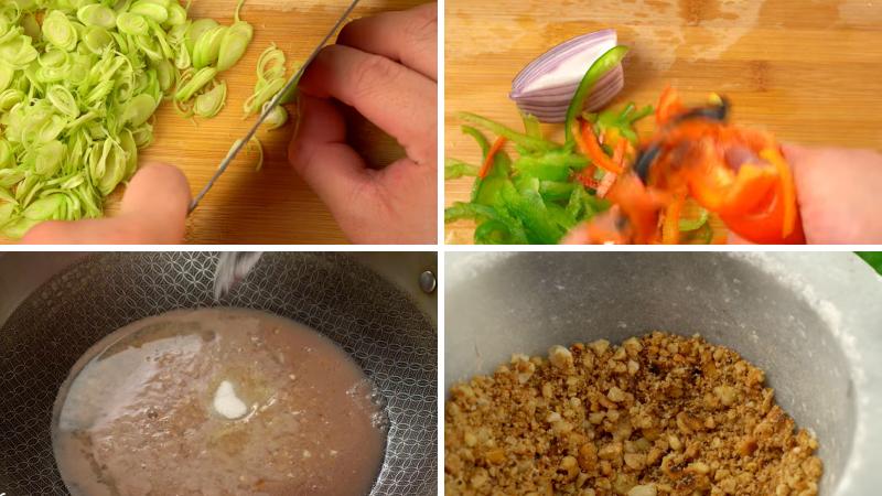 Chuẩn bị hỗn hợp gia vị và rau thơm Chuẩn bị hỗn hợp gia vị và rau thơm