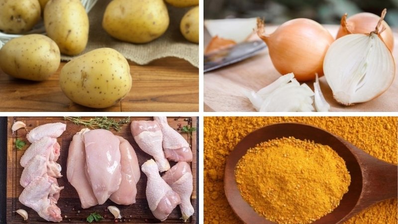 Nguyên liệu làm cà ri đỏ Khmer