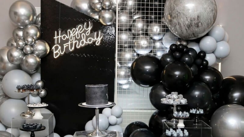 Background sinh nhật trắng đen 2