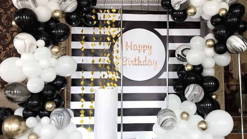 Background sinh nhật trắng đen 3