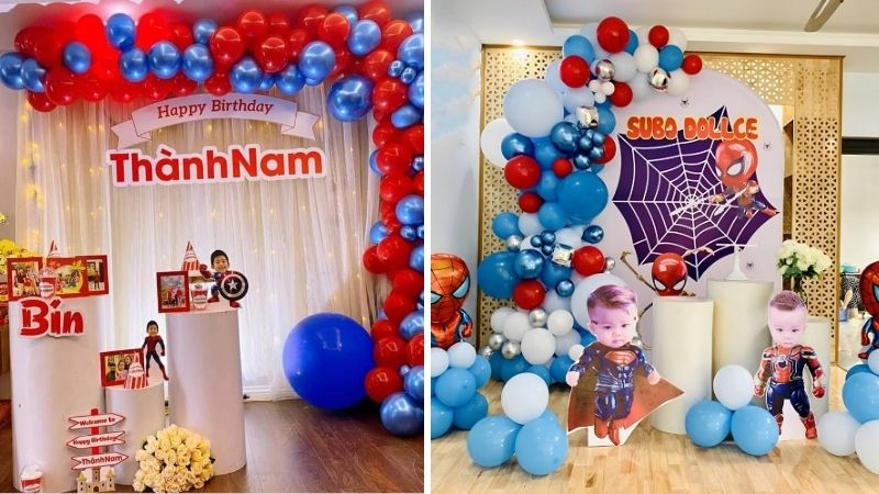 Mẫu trang trí sinh nhật bé trai lấy chủ đề siêu anh hùng