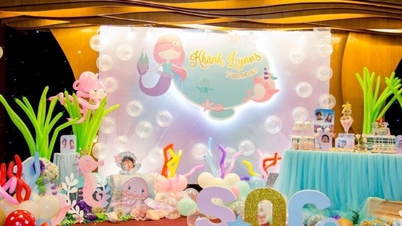 Mẫu trang trí sinh nhật chủ đề nàng tiên cá