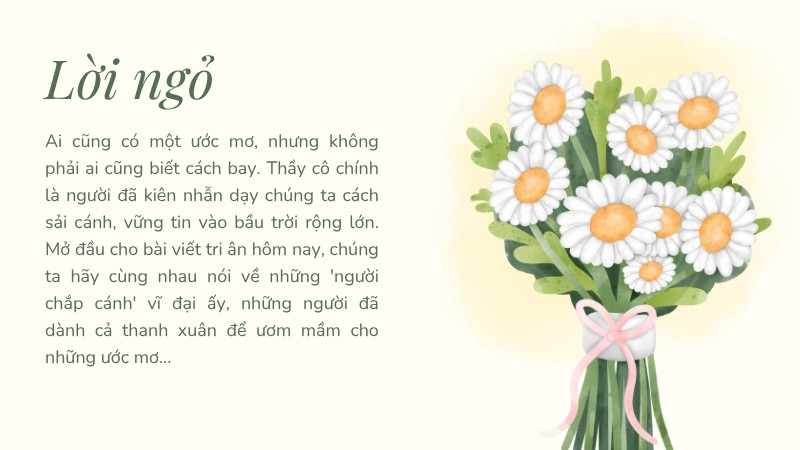 Lời ngỏ chủ đề “Chắp cánh ước mơ”