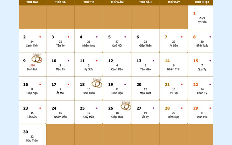 Ngày đẹp tháng 10