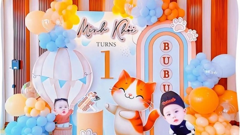 Mẫu trang trí sinh nhật cho bé trai chủ đề con vật hoạt hình tuổi của bé