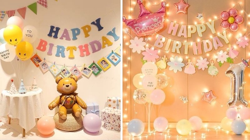 Trang trí sinh nhật mini trong phòng mẫu 5