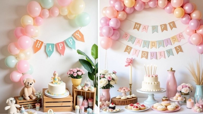 Trang trí sinh nhật mini trong phòng mẫu 3