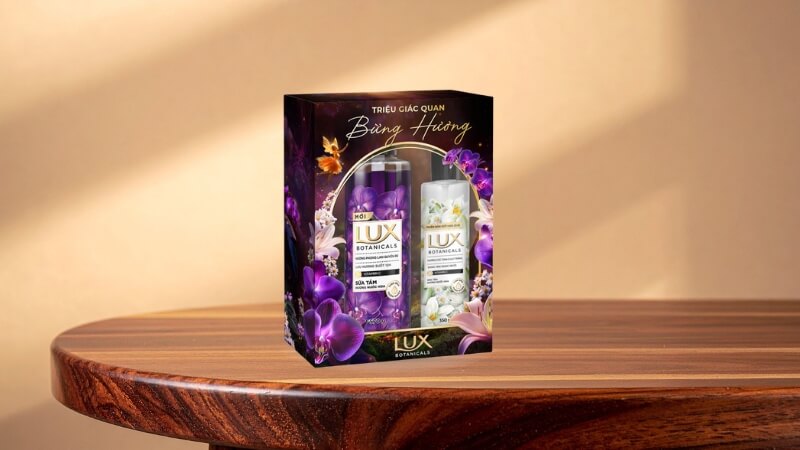 Hộp quà sữa tắm nước hoa Lux Botanicals hương phong lan quyến rũ 562ml