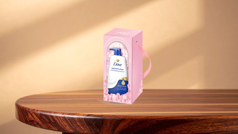 Hộp quà sữa tắm serum Dove Pro-Ceramide Moisture Renew dưỡng da đàn hồi & trông mọng nước 500g