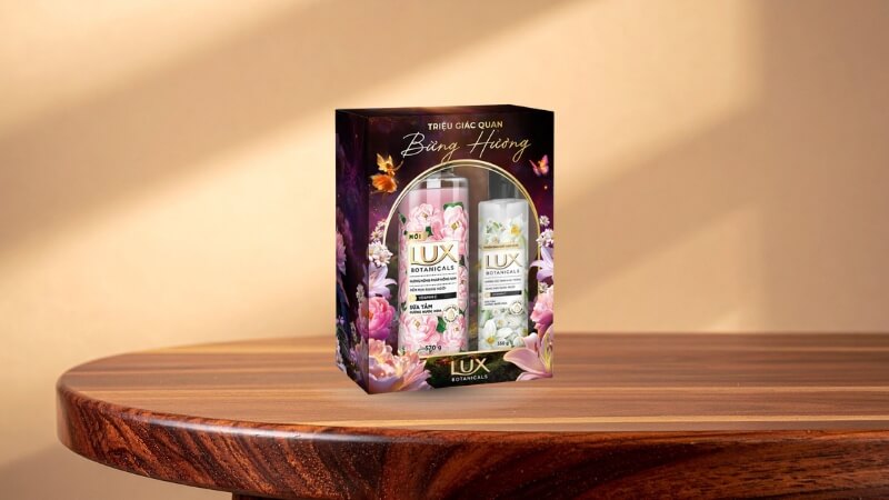 Hộp quà sữa tắm nước hoa Lux Botanicals dưỡng da sáng mịn hương hoa hồng Pháp nồng nàn 562ml