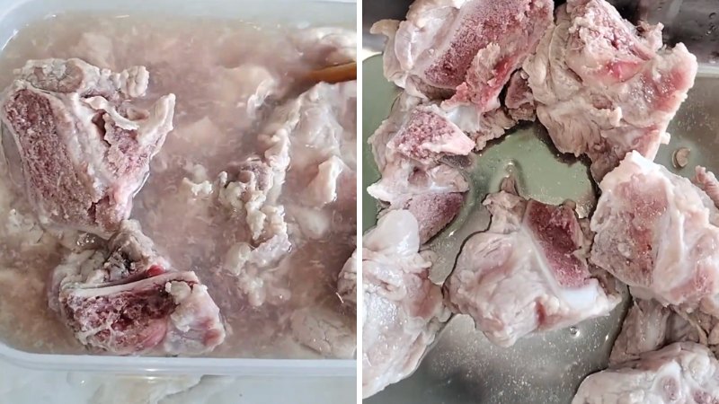 Sơ chế xương heo