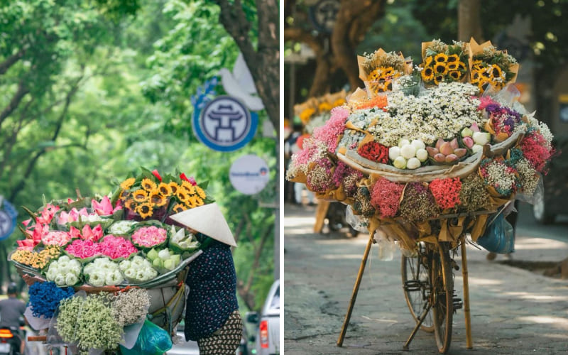 Thu bên những xe hoa Hà Nội