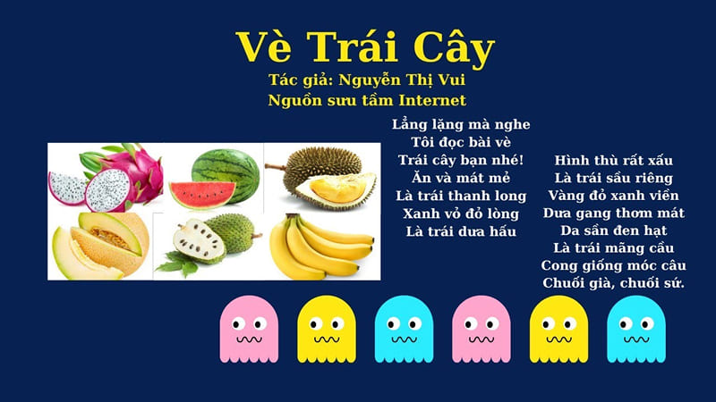 Thơ cho bé về chủ đề cây cối, hoa quả