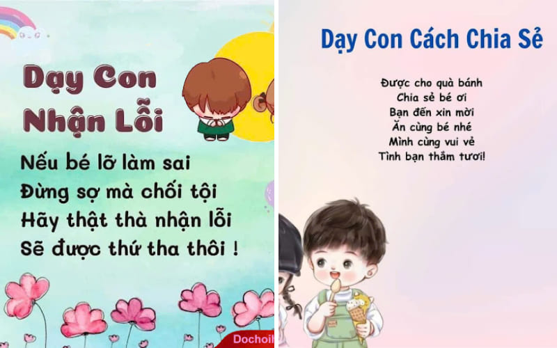 Thơ giáo dục, dạy bé kỹ năng sống