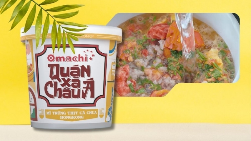 Mì trứng thịt cà chua Hồng Kông Omachi