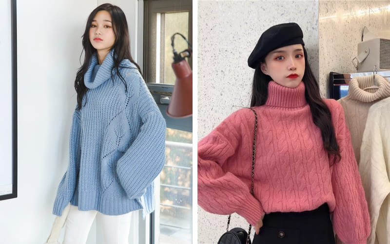 Áo len cao cổ giữ ấm cơ thể hiệu quả.
