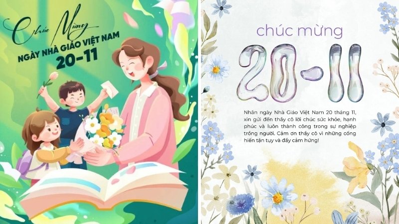 Banner 20/11 phong cách hiện đại, tối giản 2