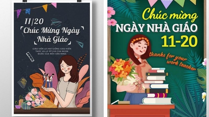 Banner 20/11 phong cách hiện đại, tối giản 3