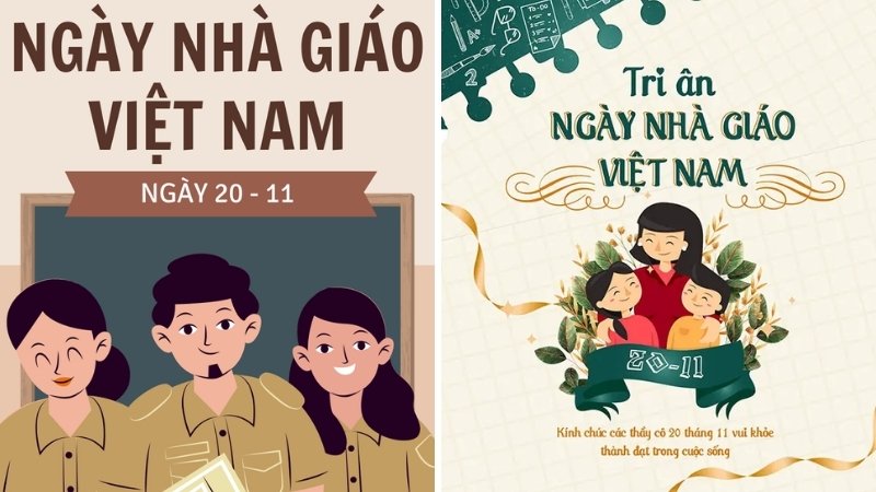Banner 20/11 phong cách hiện đại, tối giản 1