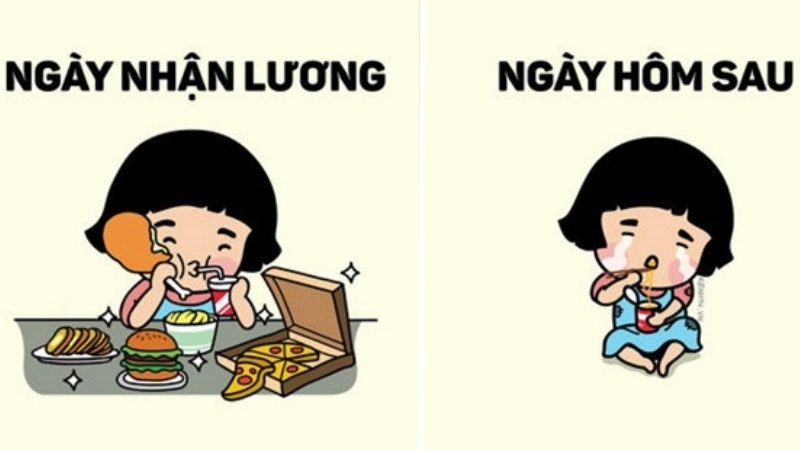Ngày lương về, ví vui một chút, bụng no một bữa, rồi đâu lại vào đấy