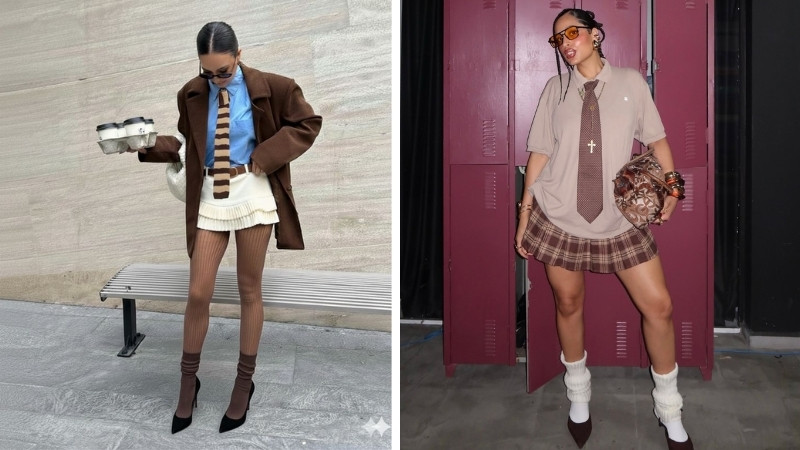 Set trang phục chân váy mini phá cách