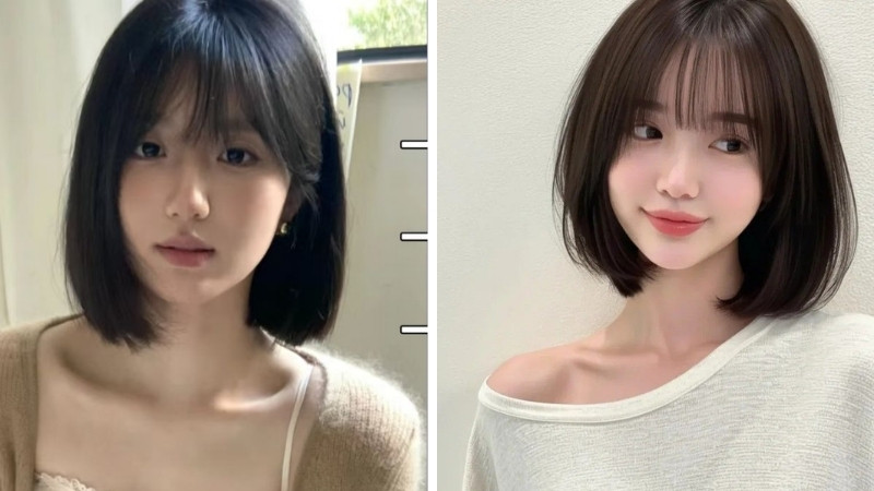 Tóc mái bằng ngang vai Tóc mái bằng ngang vai