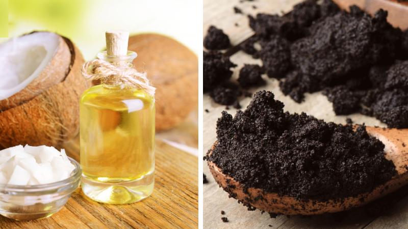 Công thức với bã cà phê và dầu dừa Công thức với bã cà phê và dầu dừa