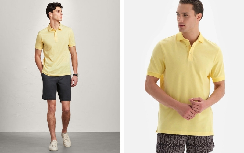 Áo vàng bơ mix quần short mang lại cảm giác mát mẻ, thoải mái