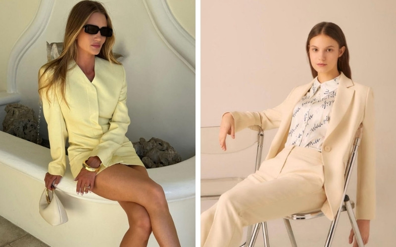 Set vàng bơ tone sur tone tạo tổng thể nổi bật và cá tính