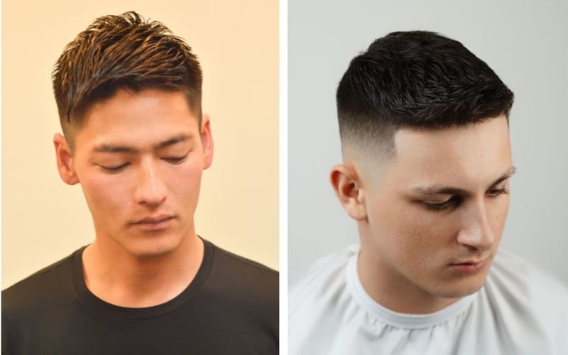 Kiểu tóc nổi bật với phần mái vuốt gọn, tạo nét sang trọng.