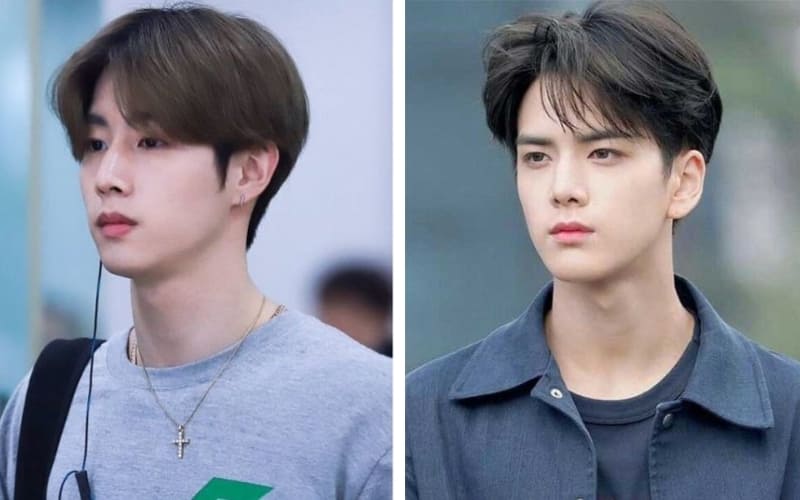 Chia ngôi lệch, đỉnh layer phồng, hai bên gọn gàng.