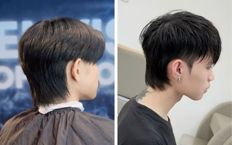 Gáy dài, đỉnh và hai bên tỉa layer bồng bềnh, cá tính.