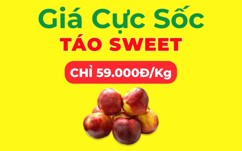 Ưu đãi đặc biệt - Táo Sweet giá cực SỐC, chỉ 59k/kg tại Bách hóa XANH Ưu đãi đặc biệt - Táo Sweet giá cực SỐC, chỉ 59k/kg tại Bách hóa XANH