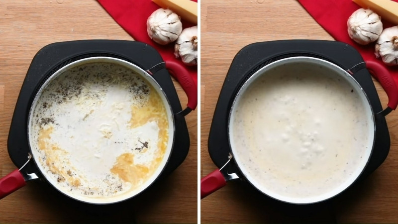 Bước 3: Hoàn thiện phần nước sốt kem béo