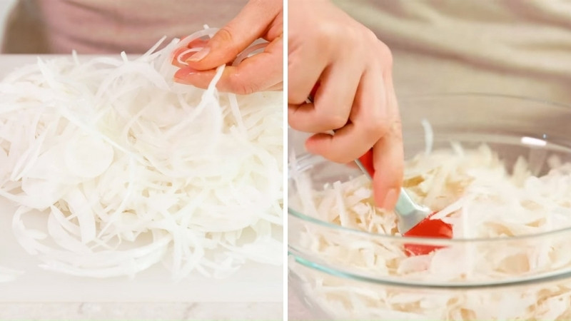  Bước 2: Nướng giòn hành tây