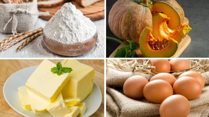 Nguyên liệu làm Bánh bí đỏ (Pumpkin pie)