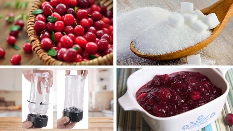 Nguyên liệu làm nước sốt nam việt quất (cranberry sauce)