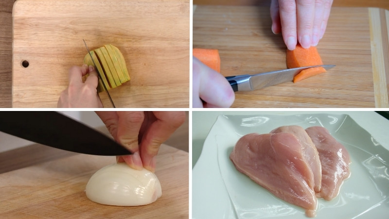 Tẩm ướp và xào ức gà Tẩm ướp và xào ức gà