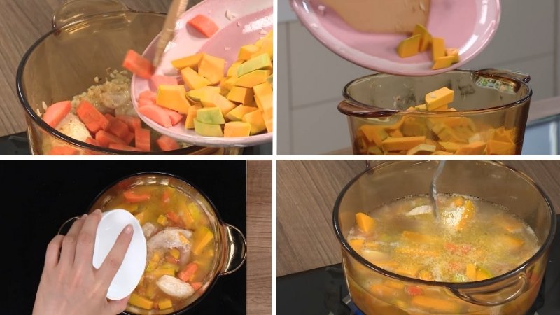 Nấu chín các nguyên liệu Nấu chín các nguyên liệu